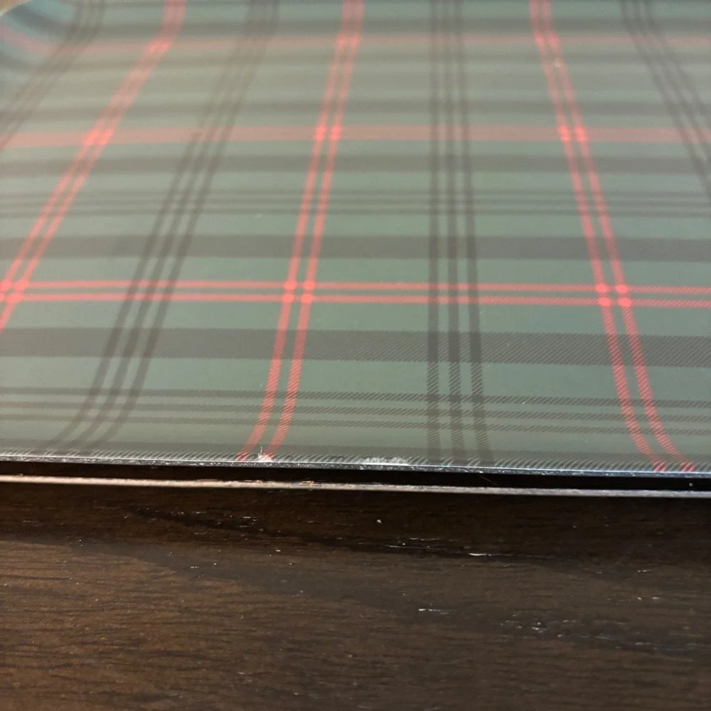 Hearth & Hand Magnolia | Green Red Plaid Bamboo Melamine Serving Tray | 13x9.5